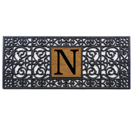Calloway Mills Monogram Door Mat, Black, Natural, 17 in W x 41 in L 170011741N